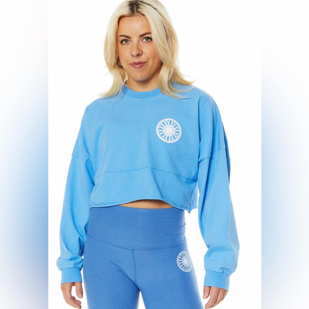 SoulCycle Cropped Spirit Jersey - Small Blue $88 MSRP